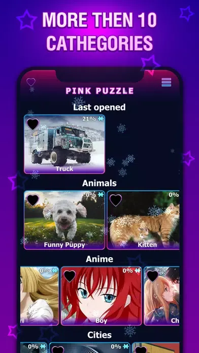 Captures d'écran de Pink Jigsaw Puzzles