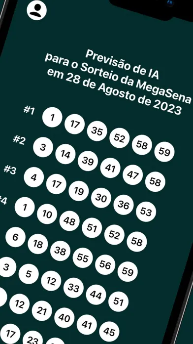 Ảnh chụp màn hình của MegaSena.ai Número Predictor