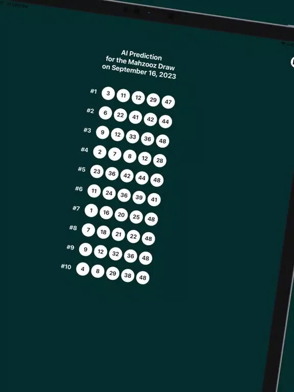 Mahzooz.ai Number Prediction iPad  스크린샷
