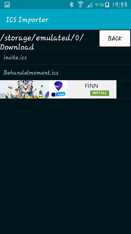 Zrzuty ekranu ICS Importer