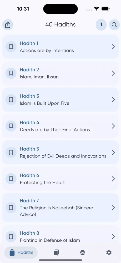 Screenshot di 40 Hadith an-Nawawi
