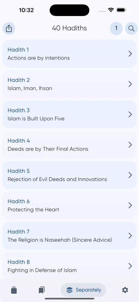 Screenshot di 40 Hadith an-Nawawi