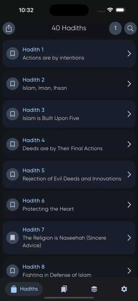 Screenshot di 40 Hadith an-Nawawi