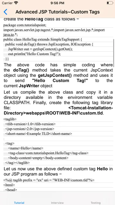 Tutorial of JSP 스크린샷
