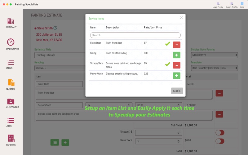 Job Estimate Maker Screenshots