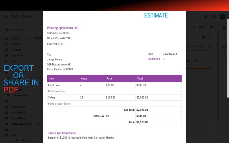 Job Estimate Maker Screenshots