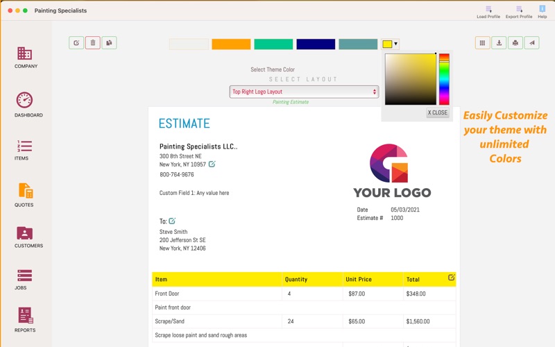 Job Estimate Maker Screenshots