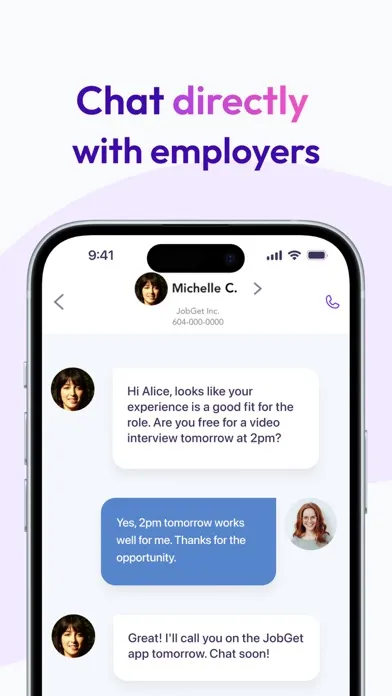 Captures d'écran de JobGet: Get Hired