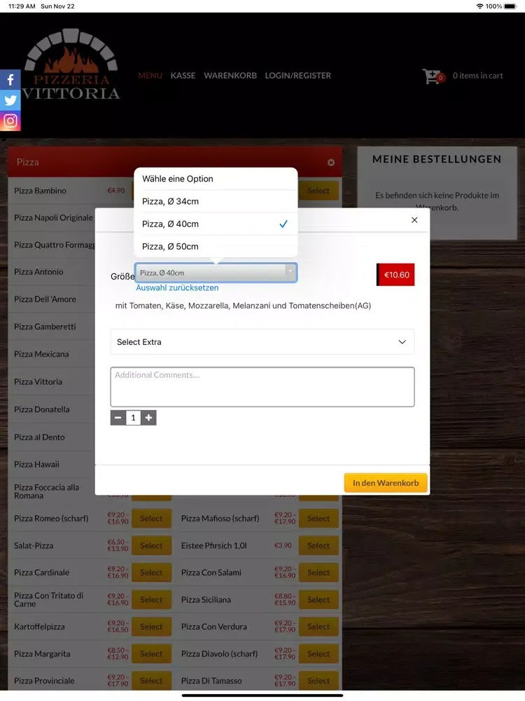 تصاویر Pizzeria Vittoria iPad 