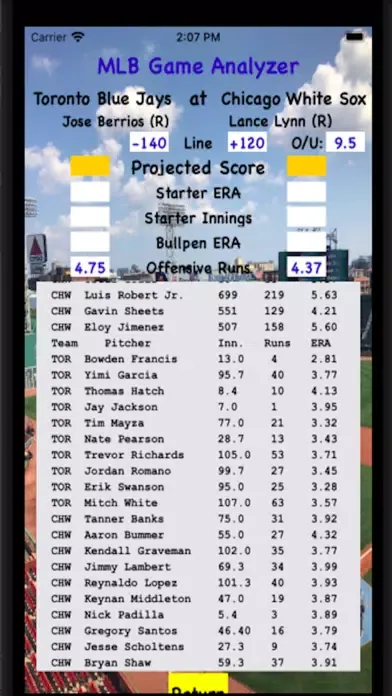 MLB Game Analyzer স্ক্রিনশট