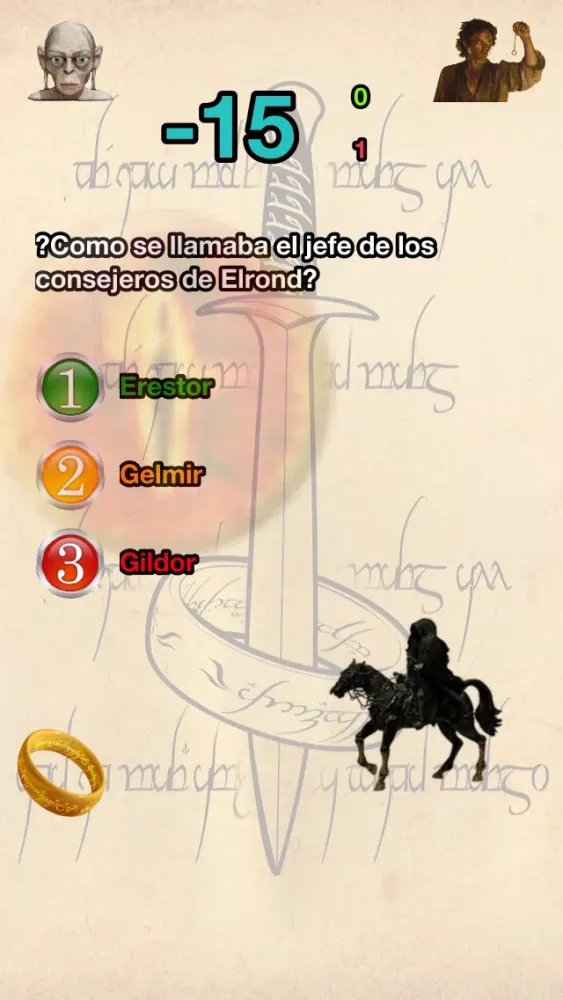 Captures d'écran de Trivial: The Lord of the Ring Edition