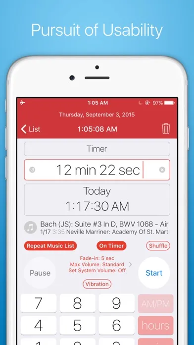 Musica Timer - Earphone Timer with Flexible Commands, Smart Input with a Numeric Keypad スクリーンショット