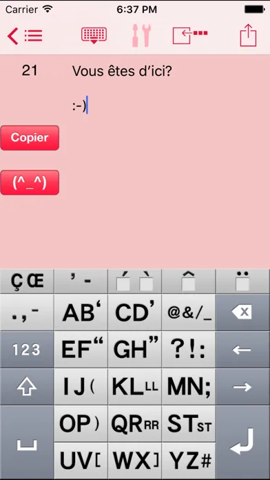 Captures d'écran de AEI Keyboard Note French