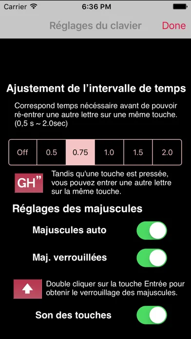 Captures d'écran de AEI Keyboard Note French
