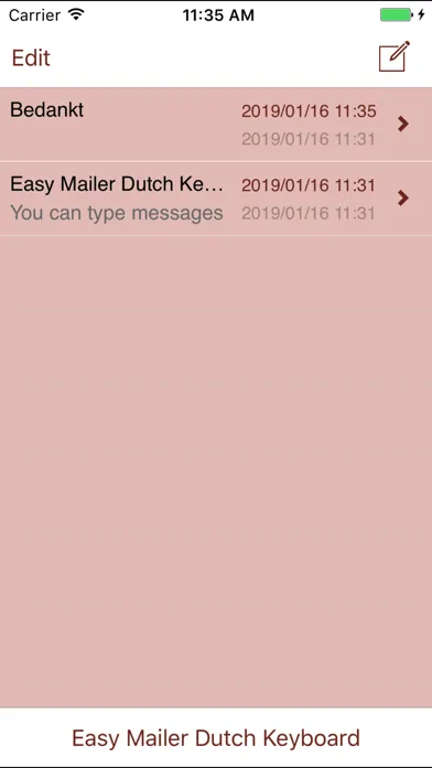 Tangkapan layar Easy Mailer Dutch Keyboard