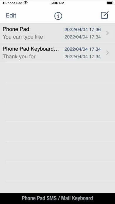 Phone Pad SMS / Mail Keyboard স্ক্রিনশট