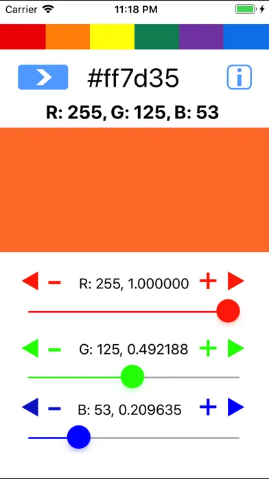 ภาพหน้าจอของ RGB Color Slider