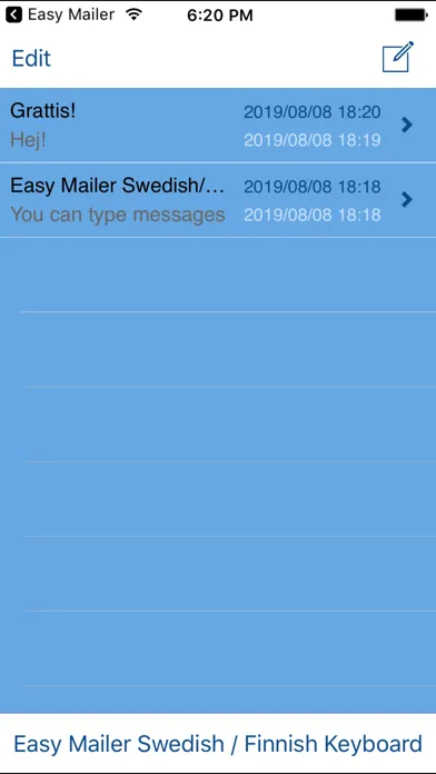 Capturas de tela do Easy Mailer Swedish Keyboard