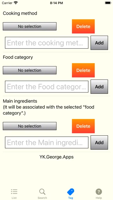 Organize recipes App Screenshots