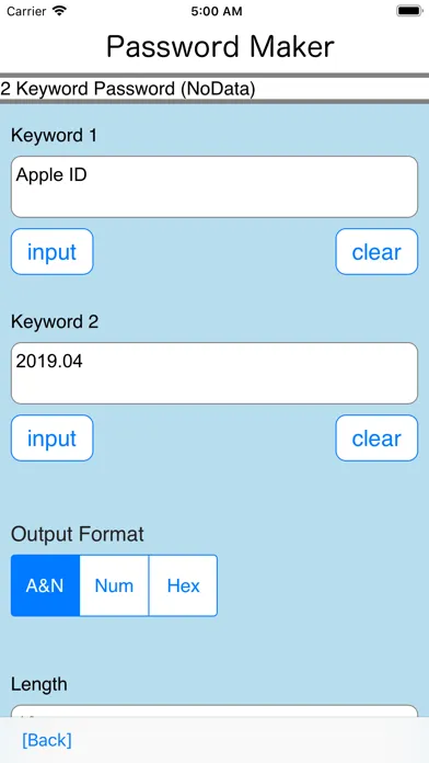 Tangkapan skrin Password-Maker