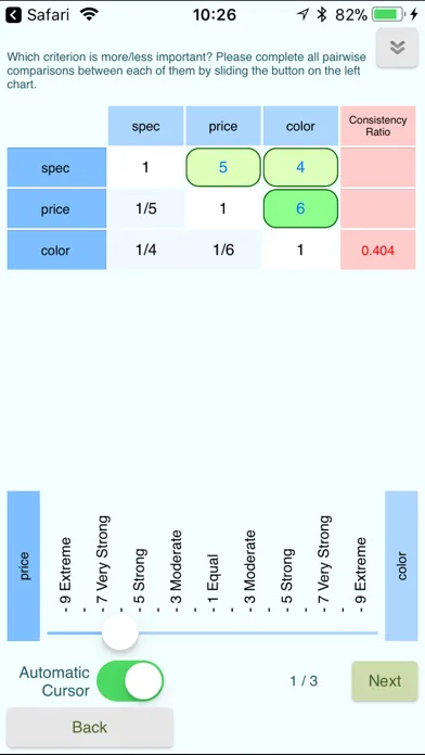Capturas de pantalla de Materials Evaluation with AHP