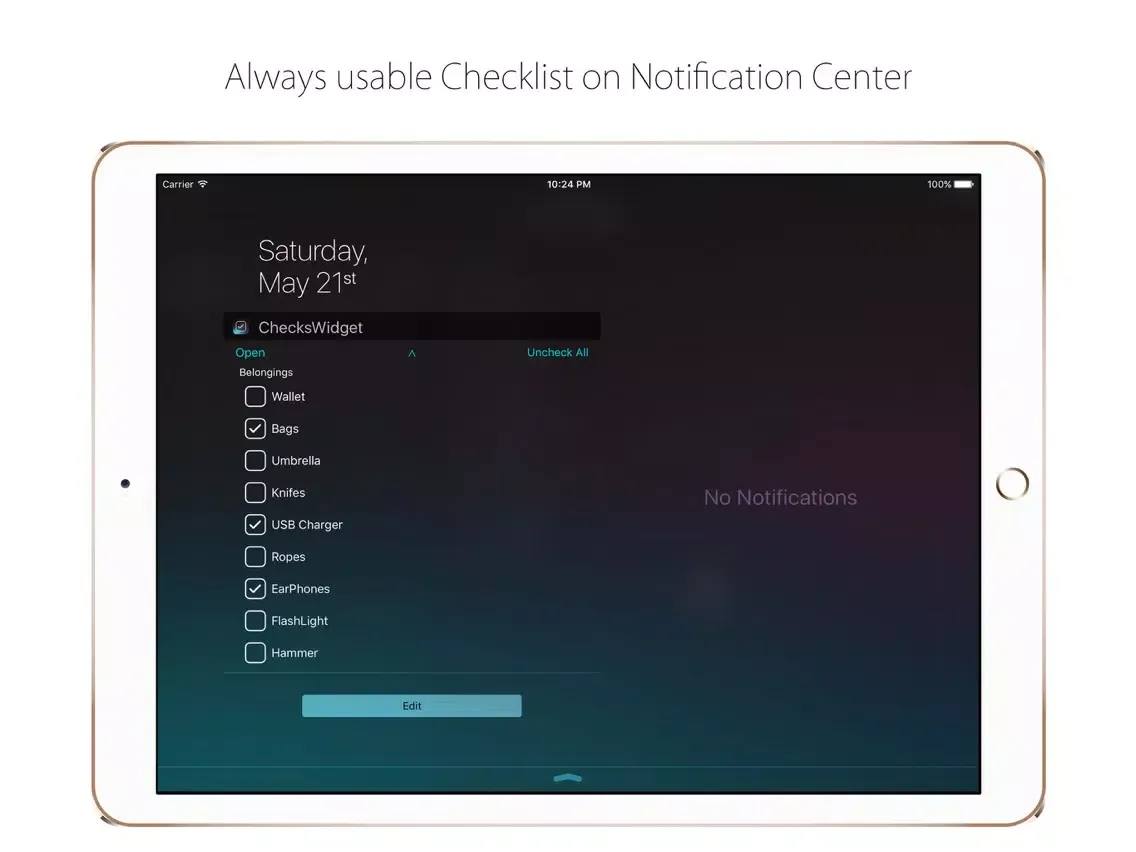 ChecksWidget Pro iPad 应用截图