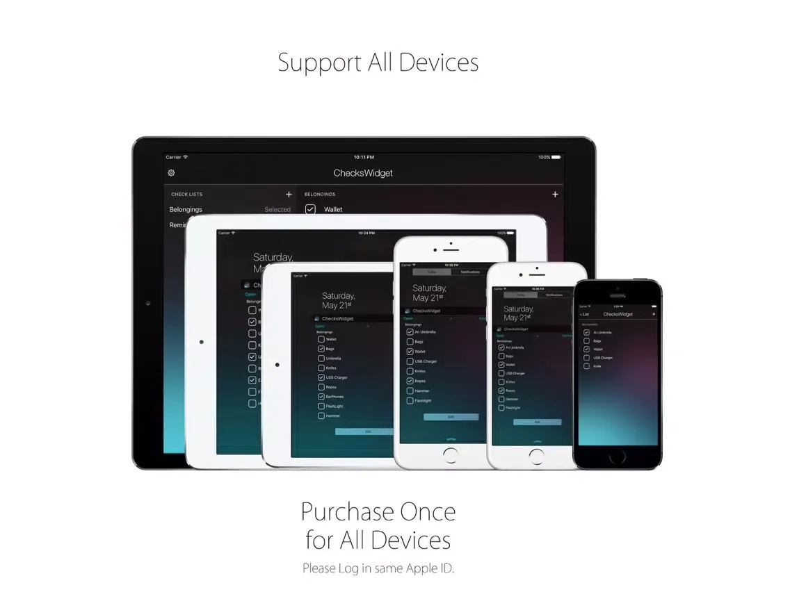 ChecksWidget Pro iPad 应用截图
