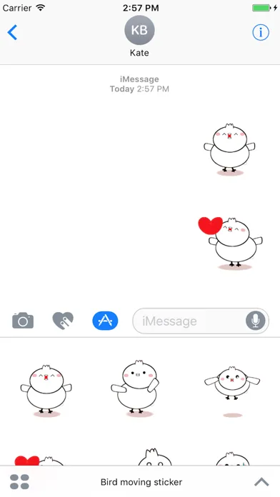 Tangkapan skrin Bird Moving Sticker