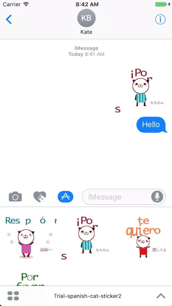 Trial - Spanish cat with Japanese Sticker应用截图