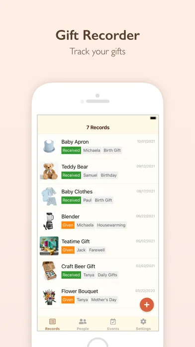 Ảnh chụp màn hình của Gift Recorder - Gift List App