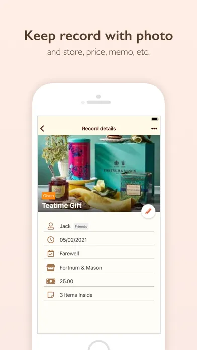 Ảnh chụp màn hình của Gift Recorder - Gift List App