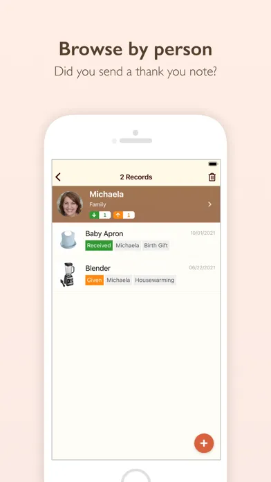 Ảnh chụp màn hình của Gift Recorder - Gift List App