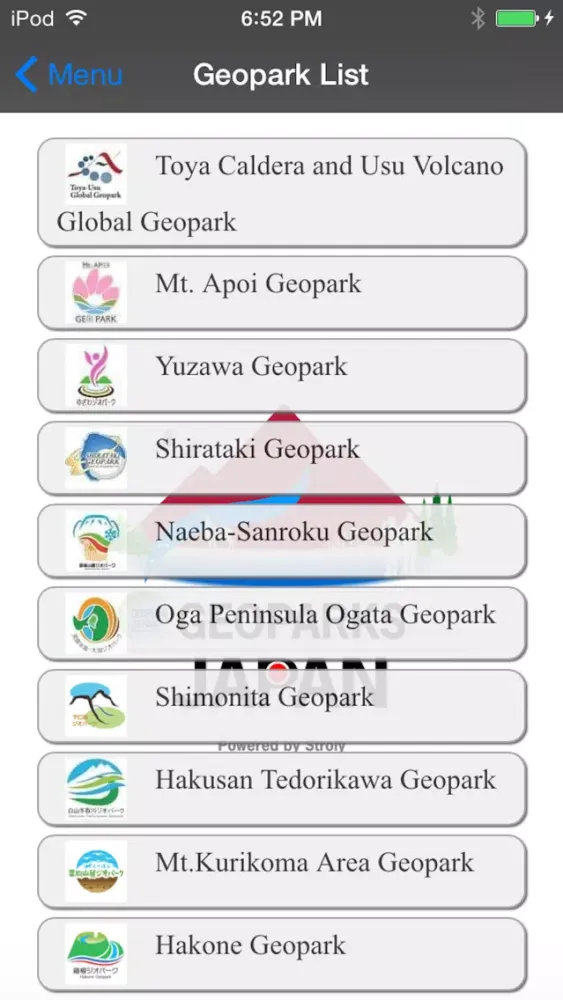 Tangkapan skrin GEOPARK