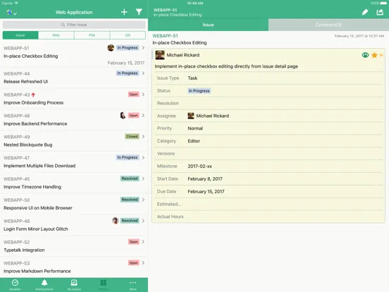 Tangkapan skrin Backlog: Project Management iPad 