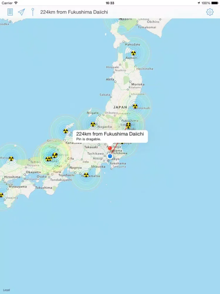 Capturas de pantalla de Japan Nuclear Power Plants Map iPad 