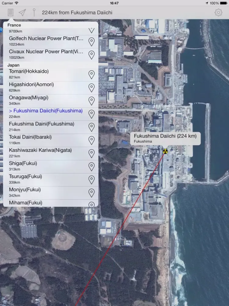 Capturas de pantalla de Japan Nuclear Power Plants Map iPad 