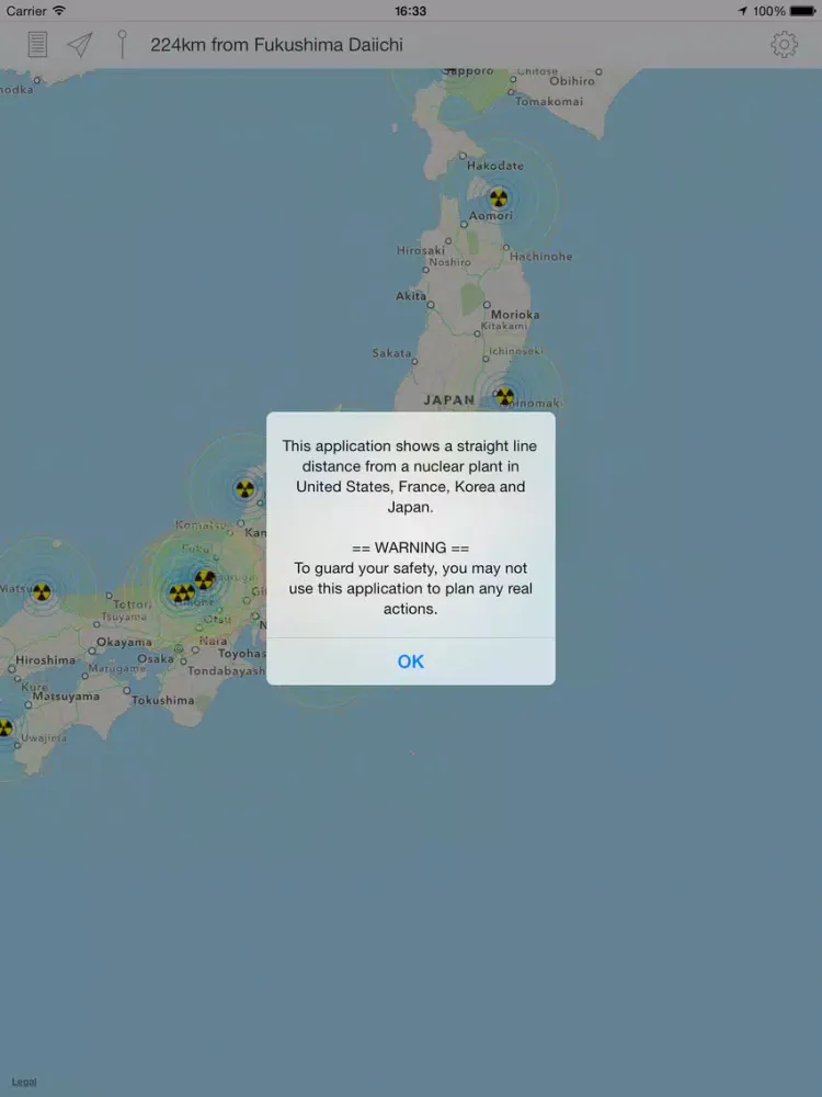 Capturas de pantalla de Japan Nuclear Power Plants Map iPad 