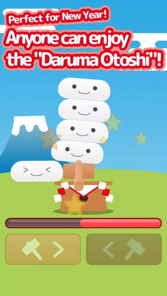 Rice Cake Crash! - Thrilling! Try your luck in the New Year fortune "Daruma Otoshi" স্ক্রিনশট