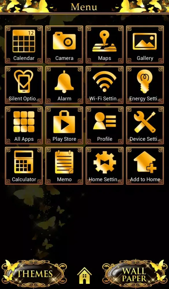 ภาพหน้าจอของ Golden Butterflies Wallpaper