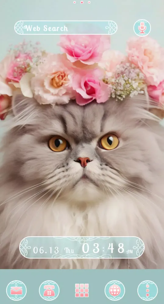 Capturas de pantalla de Flower Crown Feline Theme