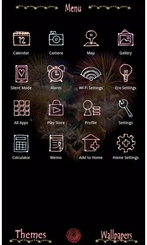 Fireworks Heart Wallpaper应用截图