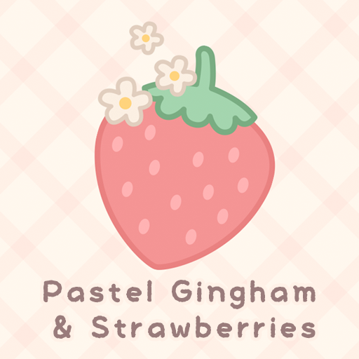 Pastel Gingham & Strawberries