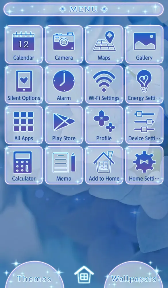 Ảnh chụp màn hình của Blue Hydrangea Theme