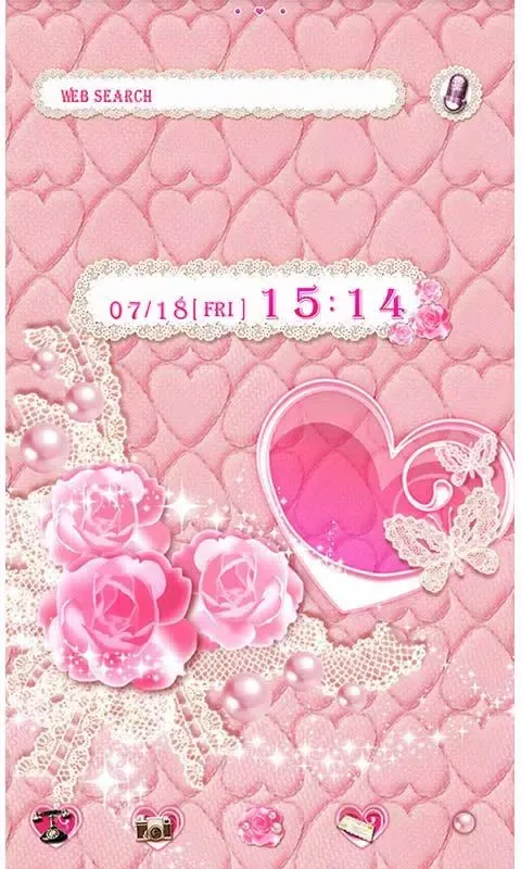 Cute Theme Lovely Pink Hearts应用截图
