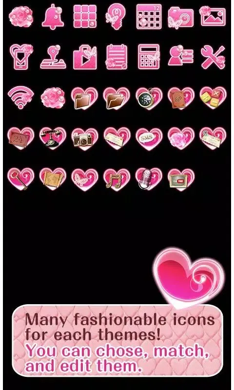 Cute Theme Lovely Pink Hearts应用截图