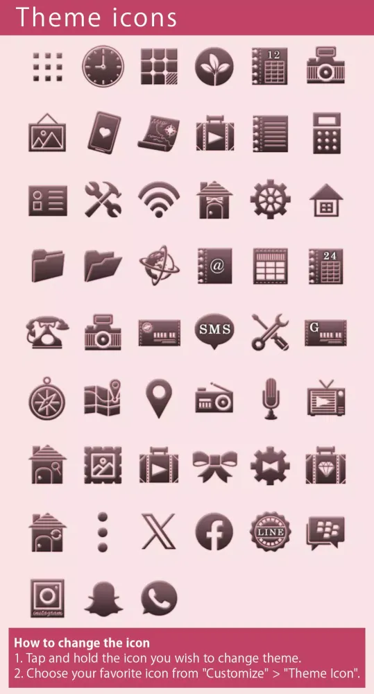 Pink Peony Theme +HOME Screenshots