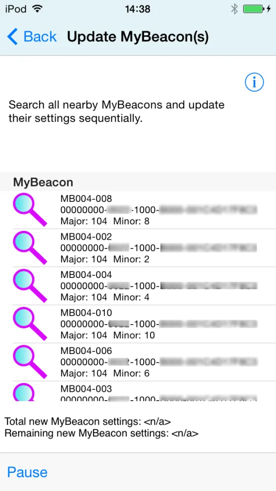 Tangkapan skrin MyBeacon Tool