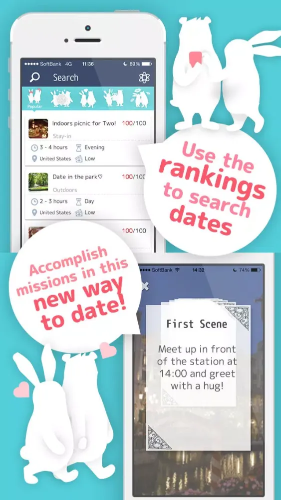 تصاویر WITH - World's best date app! Complete missions to proceed in this new way to date. Perfect Date planning app for couples!