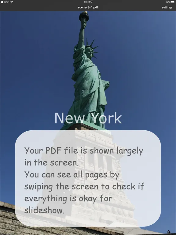 Capturas de tela do Slideshow PDF Lite iPad 