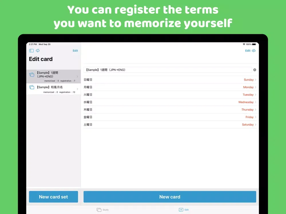 Zrzuty ekranu Flashcards - make it yourself iPad 